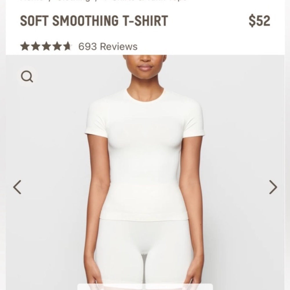 Skims Soft Smoothing Seamless T shirt Marble Top size L